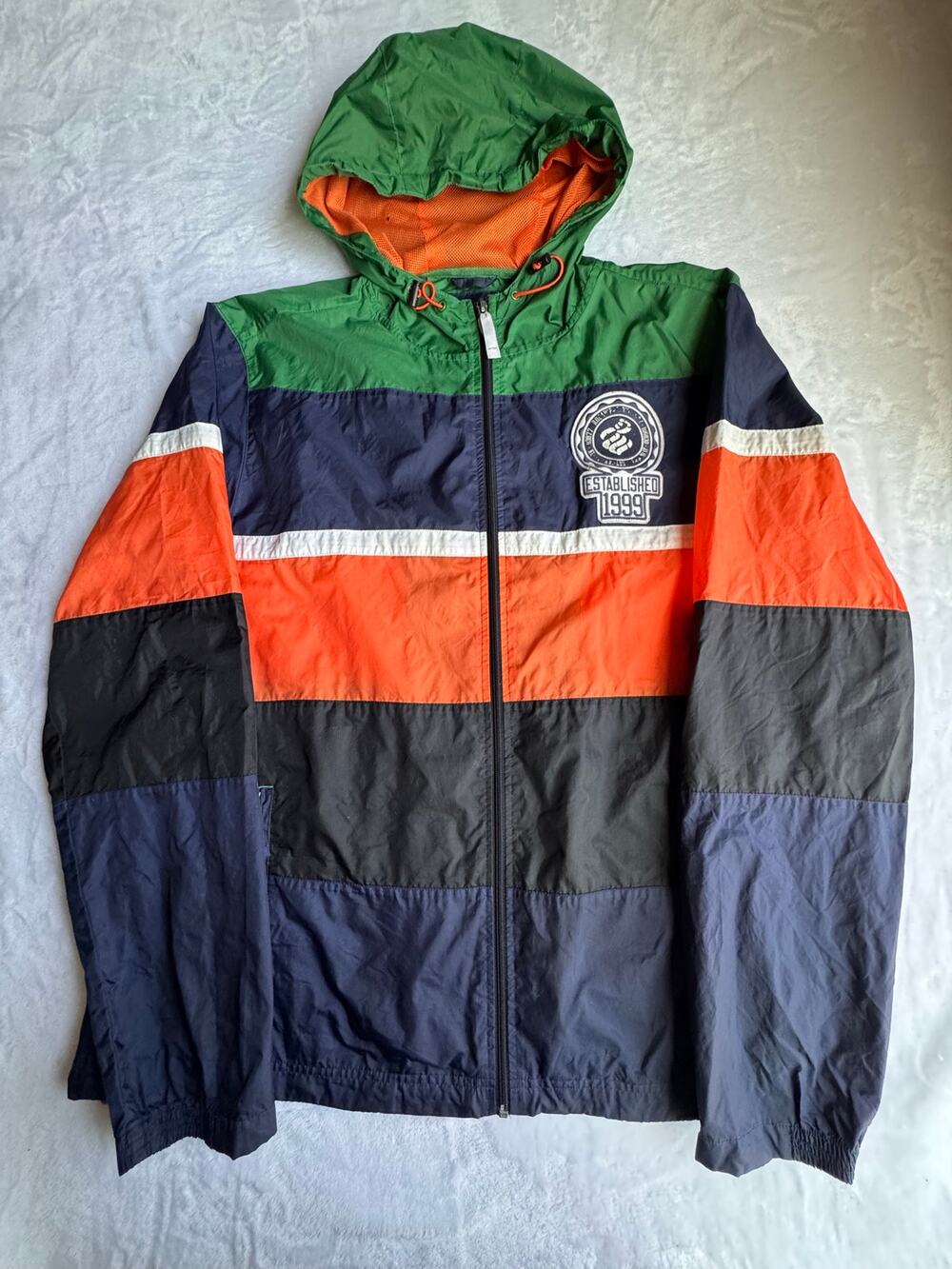 Vintage Rocawear Colorblock Windbreaker Jacket Mens XL Full Zip Hooded 90s Y2K